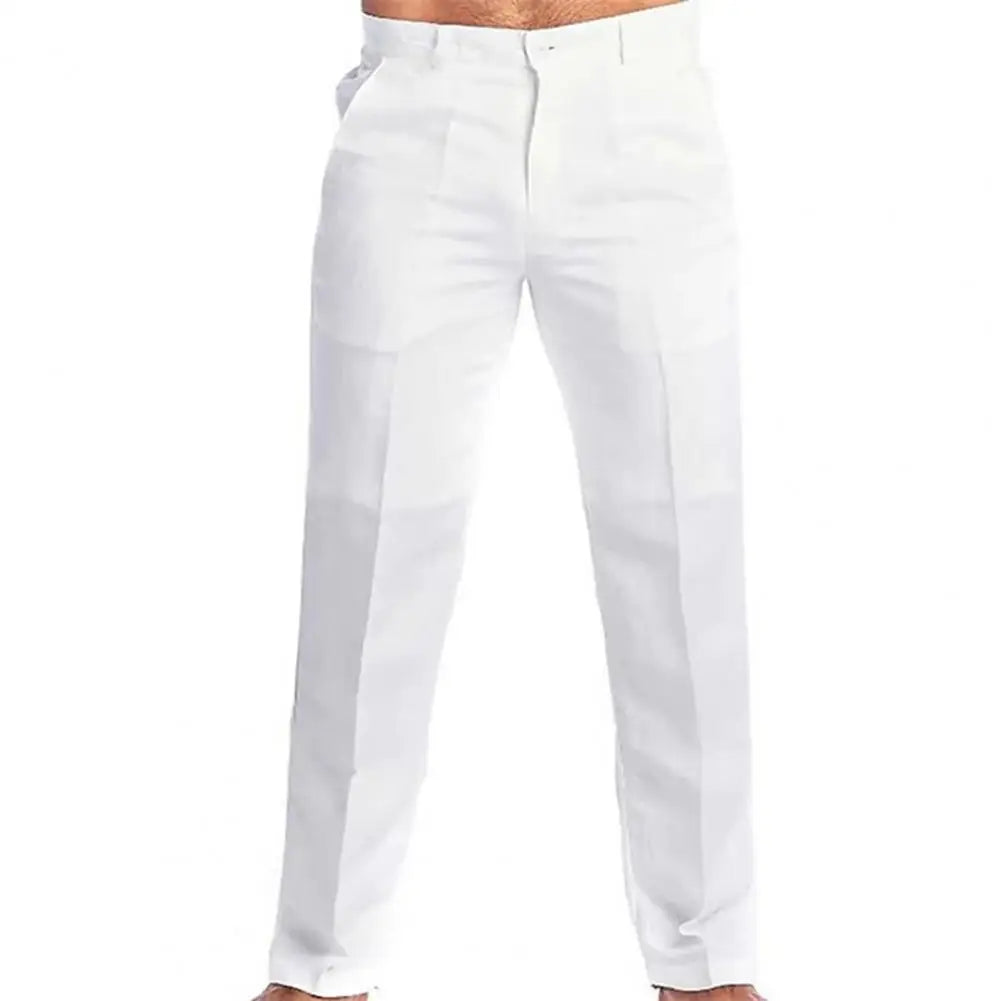 Pantalones de lino slim fit