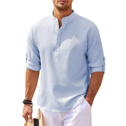 Camisa casual de cuello alto