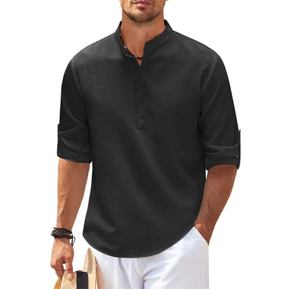 Camisa casual de cuello alto