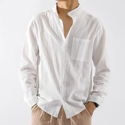 Camisa de lino para primavera y otoño