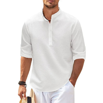 Camisa casual de cuello alto