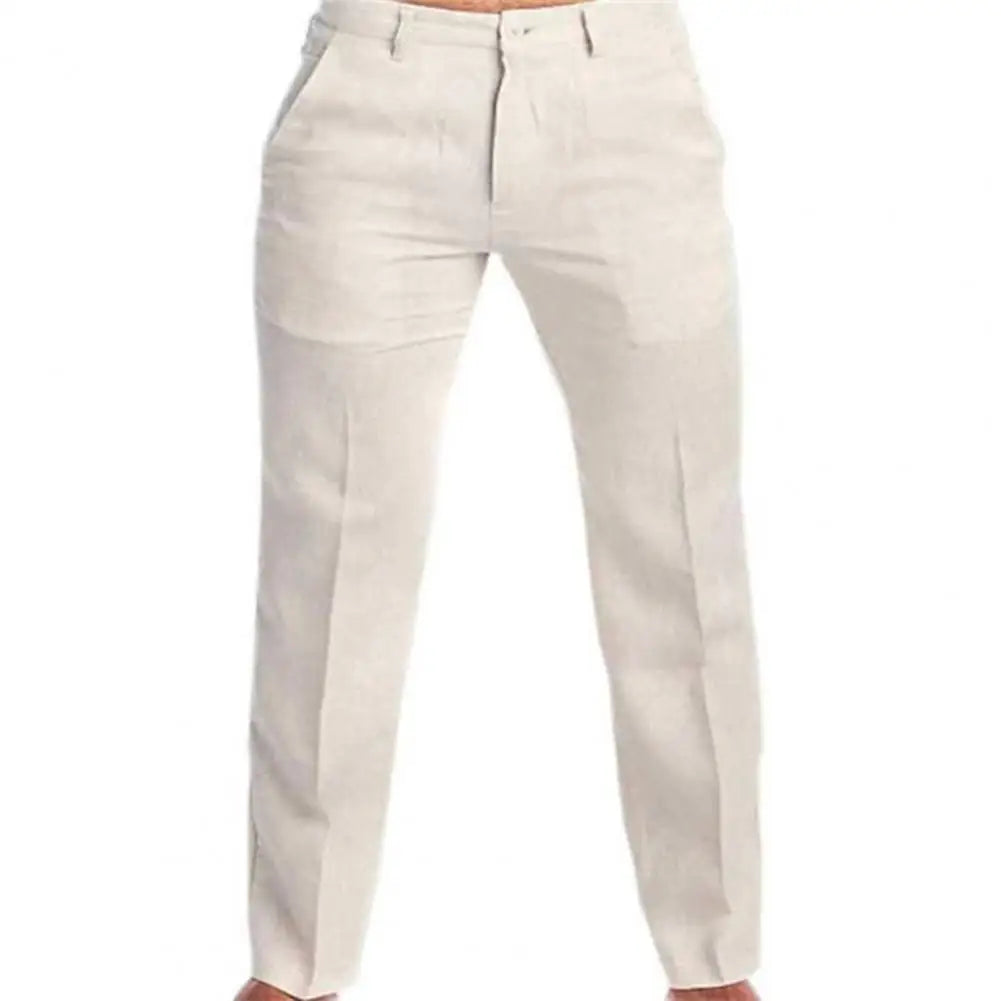 Pantalones de lino slim fit